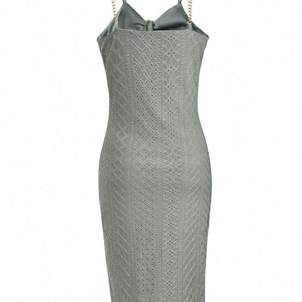 Green Lace Dress with Gold Chain Straps size XL NEW - Picture 3 of 6